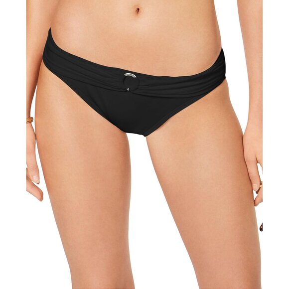 NWT Michael Michael Kors Womens Logo Ring Bikini Bottom MM7M842 Black M - Picture 2 of 7